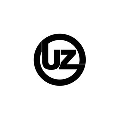 Letter UZ circle logo design vector