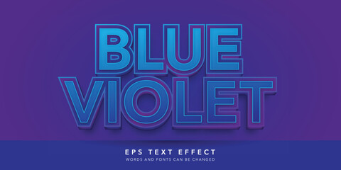 blue violet 3d editable text effect