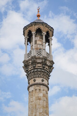 Fototapeta na wymiar Minaret of Aziziye Mosque in Konya, Turkiye