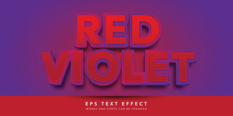 red violet 3d editable text effect