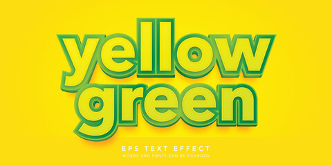 yellow green 3d editable text effect