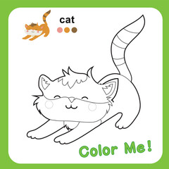 Kids coloring animal page for preschool. Educational printable worksheet. Motor skills for children.