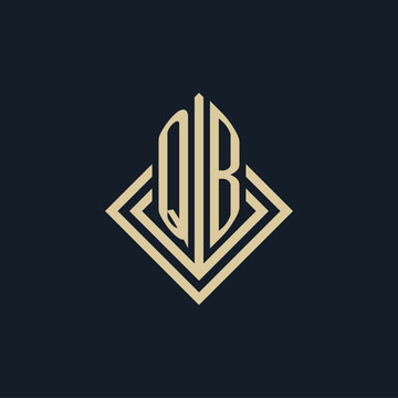 Initials QB logo rhombus lines shape style, luxury modern real estate logo design