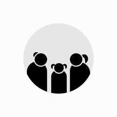 Woman and Child Protection Icon - Vector.