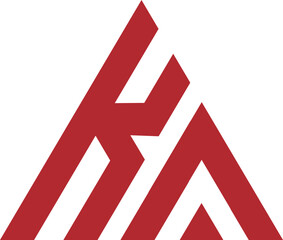 KA logo alphabet letter icon forming a triangle