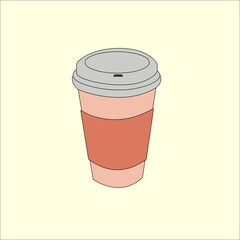 Vector illustration of coffee in a glass