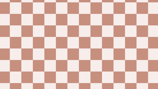 Aesthetic Cute Minimal Brown Checkers, Checkerboard, Gingham Decoration