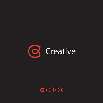 Letter C logo monogram infinity shape concept, minimal style identity initial logo mark. parallel lines vector emblem logotype for business cards initials invitations ect.