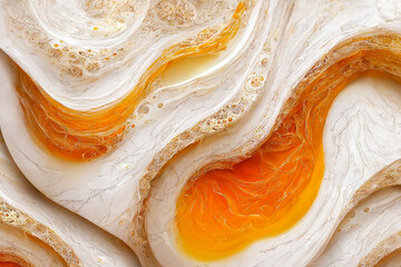 marble and amber abstract background 3D illustration