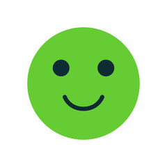 Emotion rating feedback - good. Rating satisfaction icon. User experience feedback. Green mood smiley emoticon. Positive concept. Vector illustration