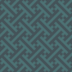 Seamless Sayagata ornament. Repeated interlocking keys background. Oriental pattern. Window tracery image. Ancient ethnic mosaic. Geometric digital paper. Ethnical textile print.