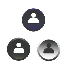 neumorphic white and black user icon buttons