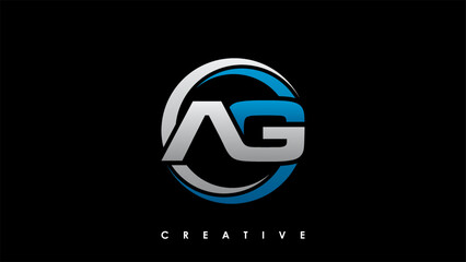 AG Letter Initial Logo Design Template Vector Illustration