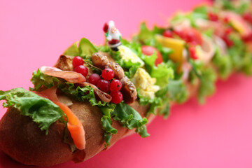 クリスマス仕様のロングサンドウィッチ（パーティーブレッド）	