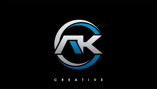 AK Letter Initial Logo Design Template Vector Illustration