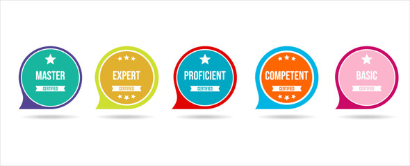 Collection of certified badge vector template  