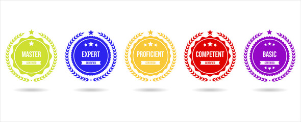 Collection of certified badge vector template  