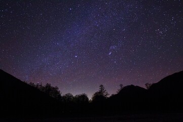 Fototapeta premium 信州 上高地 満天の星空