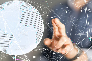 the 3d Global Network Of People. © vegefox.com