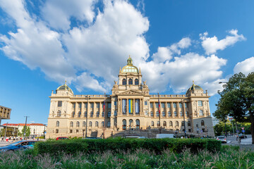 Obraz premium Prague, Czech Republic - August 16, 2022 : Wenceslas Square view in Prague City 