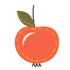 apple in doodle style isolated, vector
