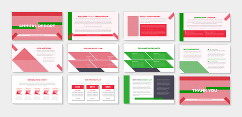 Powerpoint presentation template with red ppt design for business brochure