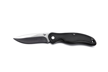 folding pocket knife on white background