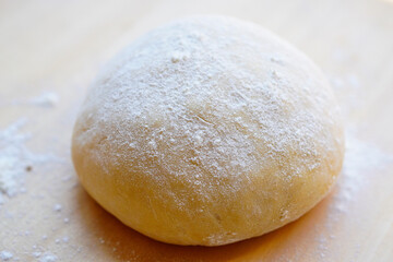 Fototapeta na wymiar 手作りパン　捏ねて丸めたパン生地のクローズアップ