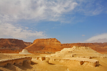 Fototapeta na wymiar The desert at coast of the Dead Sea