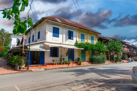  Colourful And Decorative House In Old Luang Prabang Laos Historical Colonial French Architecture