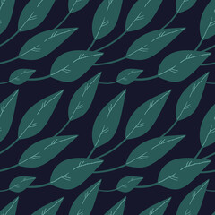 Seamless vector pattern with leaves 