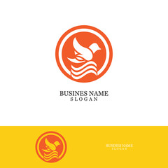Bird wing dove logo template