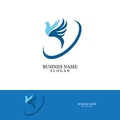 Bird wing dove logo template