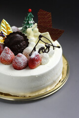 クリスマス仕様のいちごのショートケーキ（ホールケーキ）	