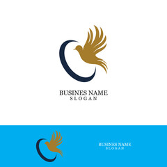 Bird wing dove logo template