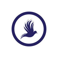 Bird wing dove logo template
