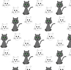 Obraz premium Cat, Cat pattern, cute black cat with green eyes
