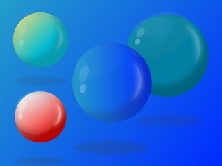 3d ball wallpaper, blue background