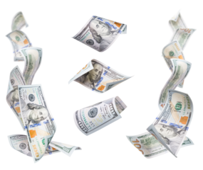 Transparent PNG of Left and Right Corner Frames of $100 Bills.