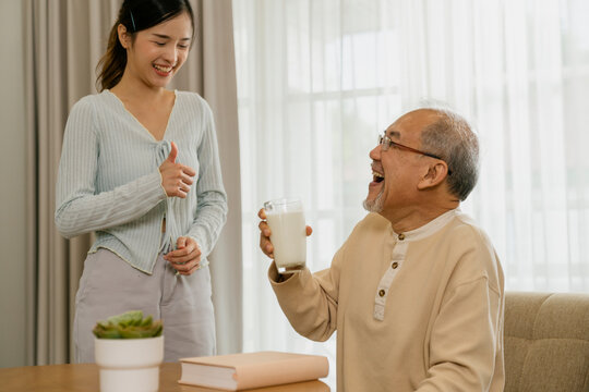 Elderly people drink milk to build bone strength.