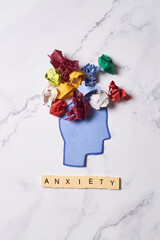 Anxiety and mental health, representation of disorder and chaos in the mind.