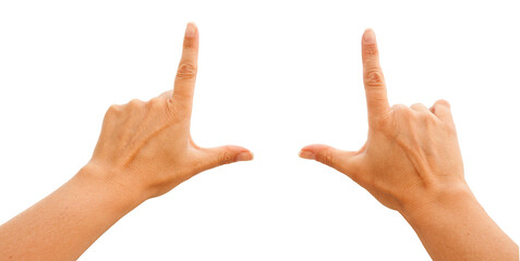 Transparent PNG of Female Hands Making Frame.