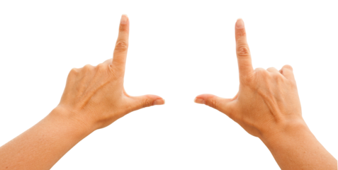 Transparent PNG of Female Hands Making Frame.