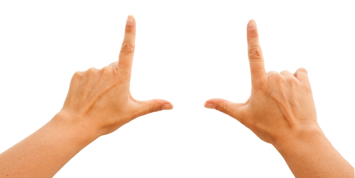 Transparent PNG of Female Hands Making Frame.