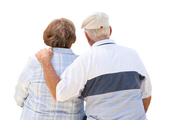 Transparent PNG of Happy Senior Couple From Behind.