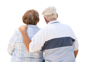 Transparent PNG of Happy Senior Couple From Behind.