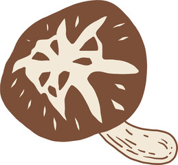 doodle freehand sketch drawing of shitake mushroom vegetable.