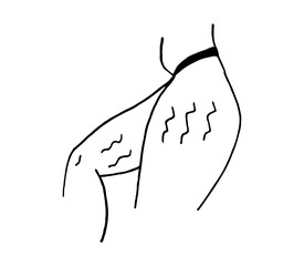 Cellulite on legs. Bodypositive. Female body.