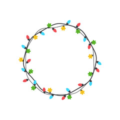 Christmas light bulbs. Colorful light bulbs for Christmas decoration. Isolated on white background.