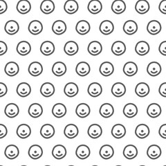 Vector. Geometric seamless pattern. Solid contour circles and dots connected to each other. Perforated background. Simple monochrome contrast pattern. Abstract pattern with simple geometric shapes.